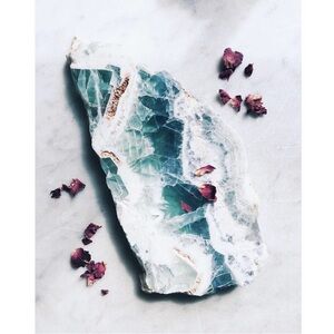 Blue and White Crystal Agate Slice